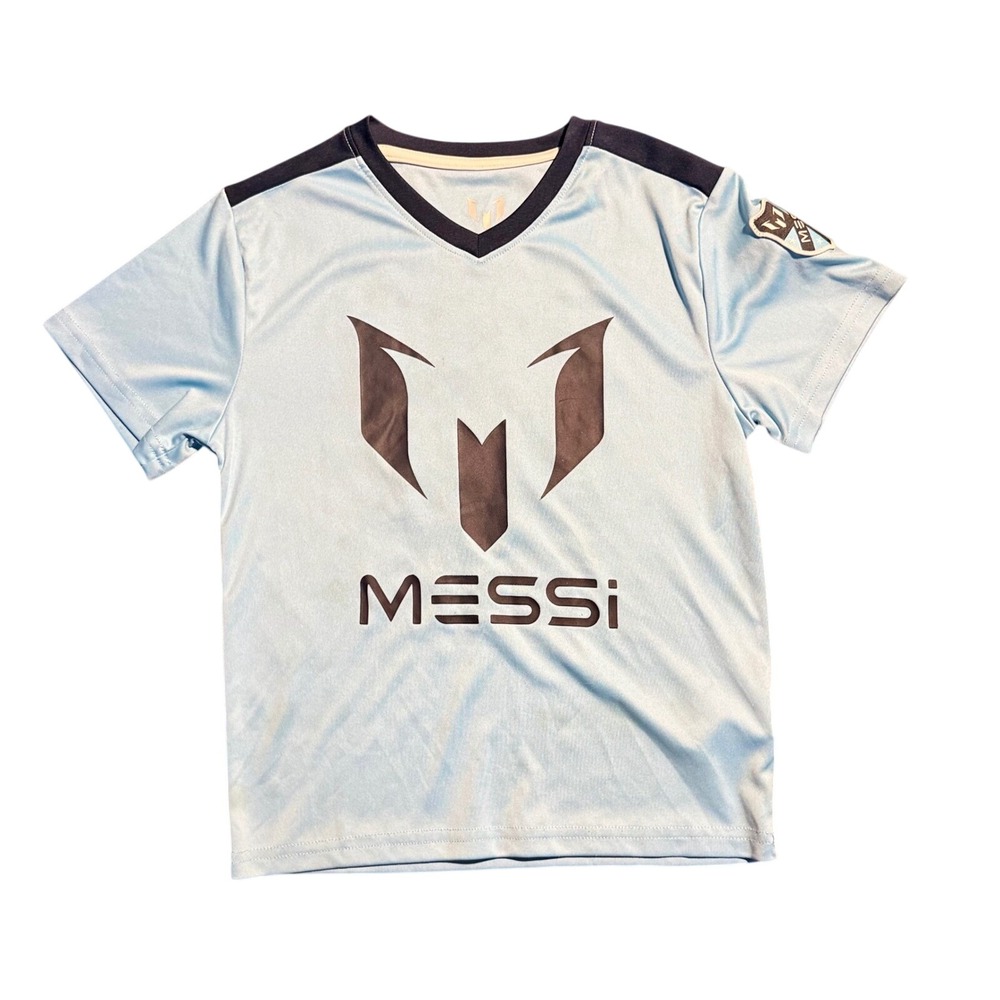 Messi Collection Soccer Jersey Kids Size M Light Blue Good Number 10 Graphic